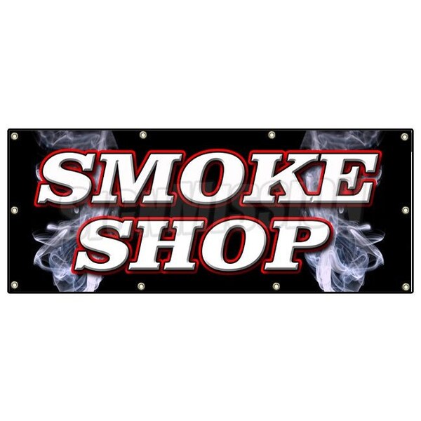 SMOKE SHOP BANNER SIGN cigar cigarrettes shop hookah pipes